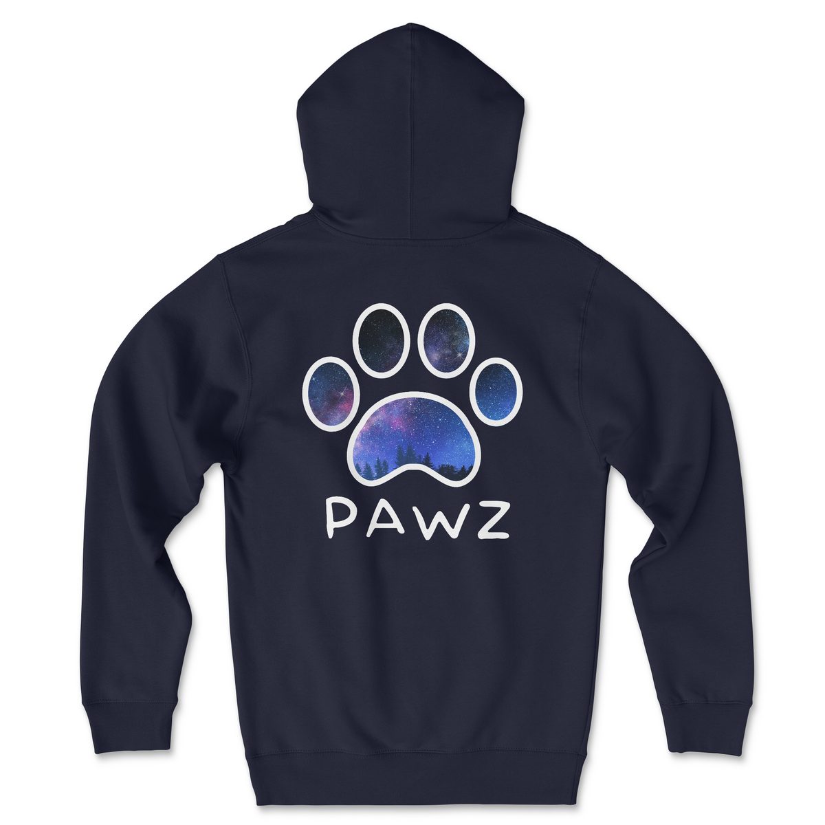 Starry Night (White Outline) (Adult Hoodie)