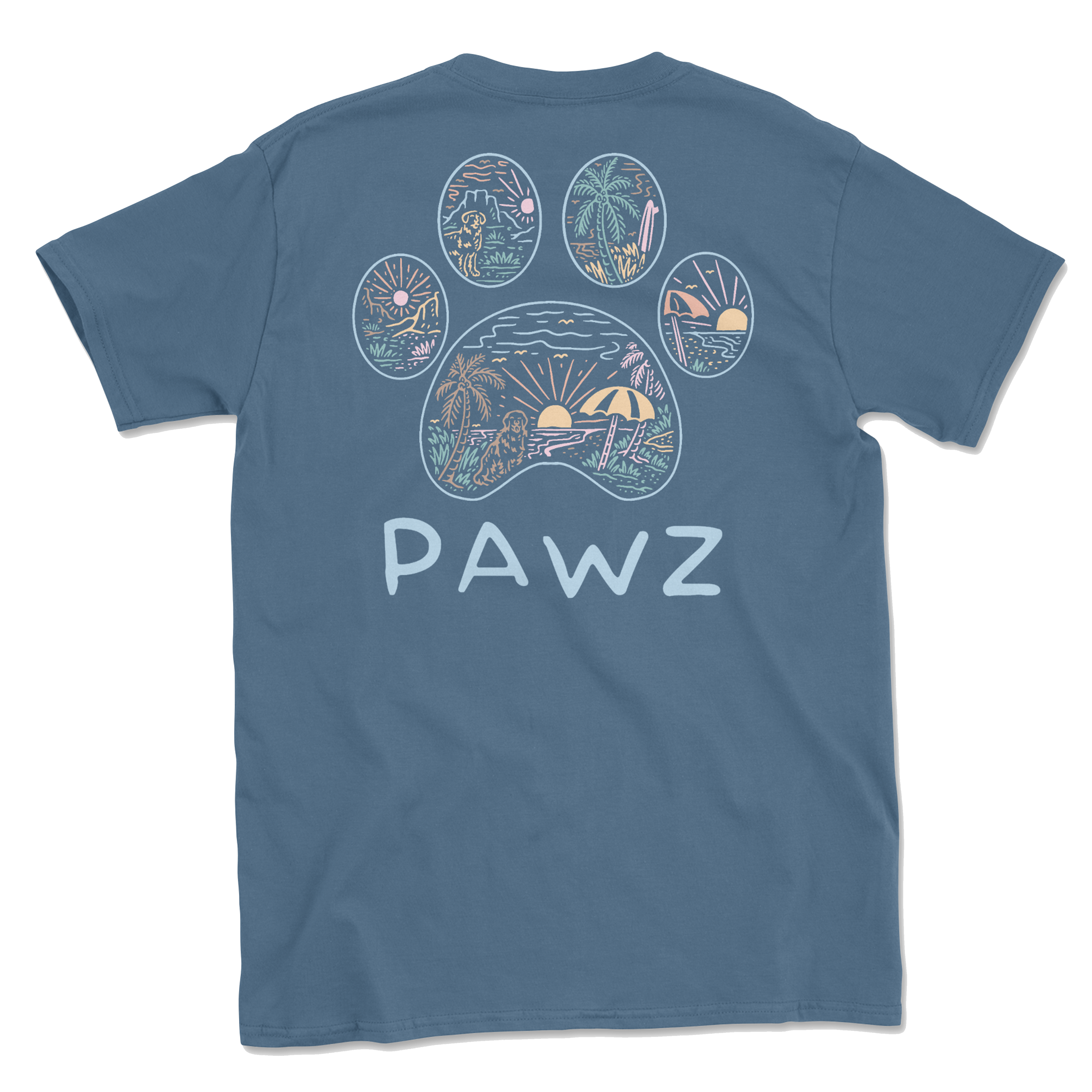 Beach Outline (Adult Short Sleeve T-Shirt)