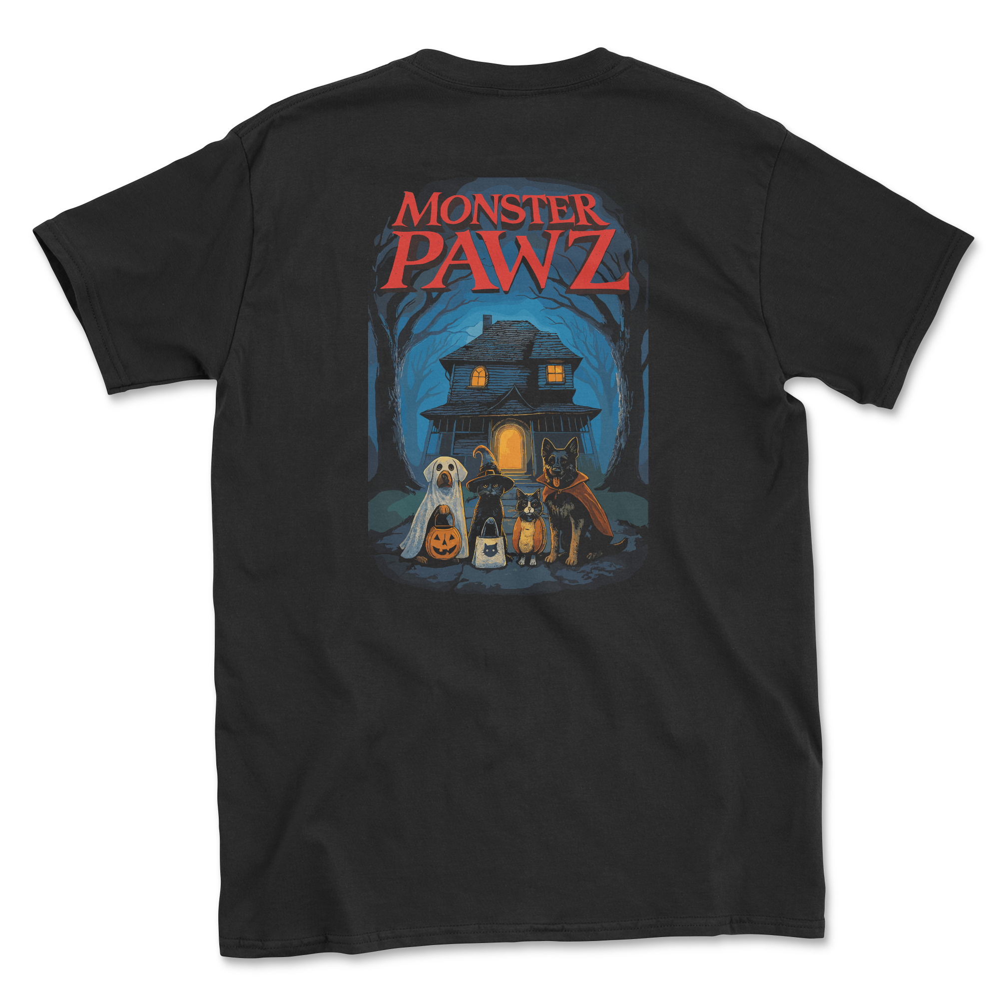 Monster Pawz (Back Print) (Adult Short Sleeve T-Shirt)