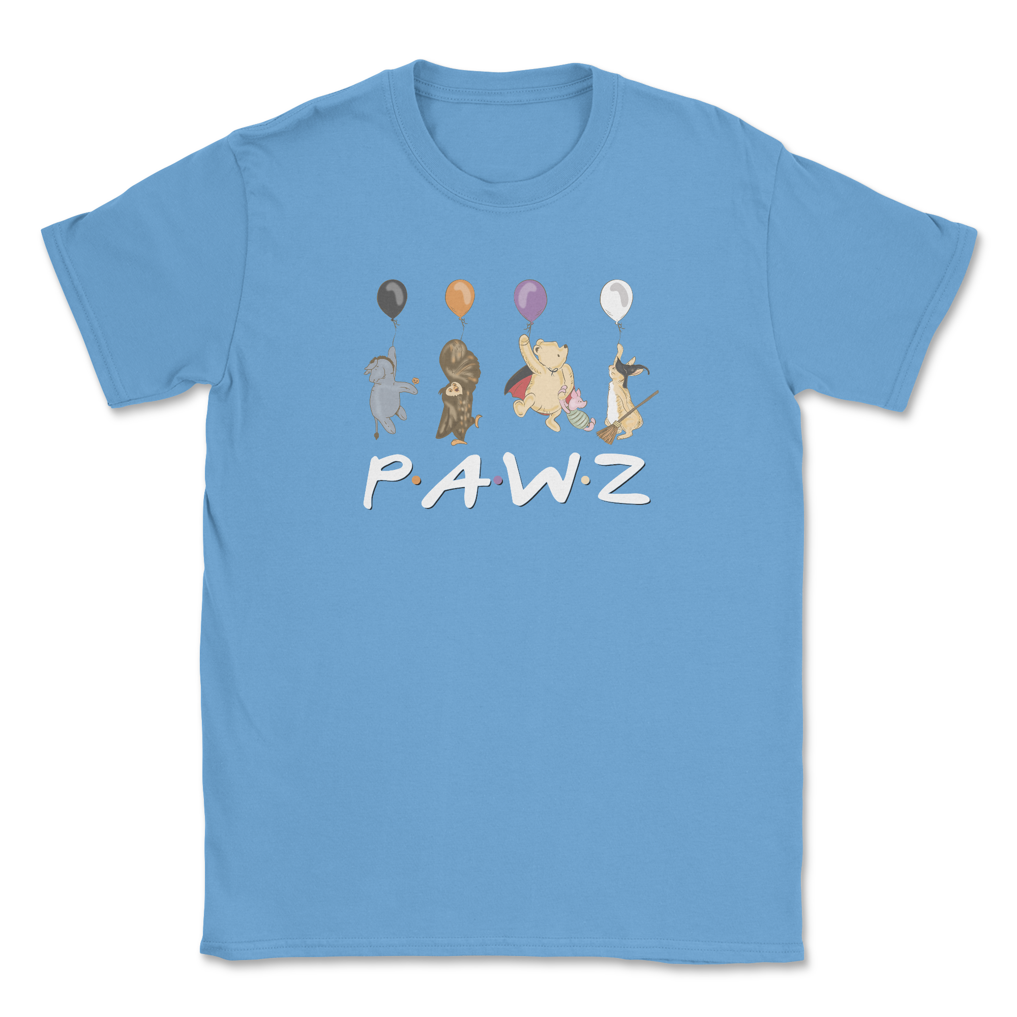 Forever Friends - Carolina Blue (Front Print) (Adult Short Sleeve T-Shirt)