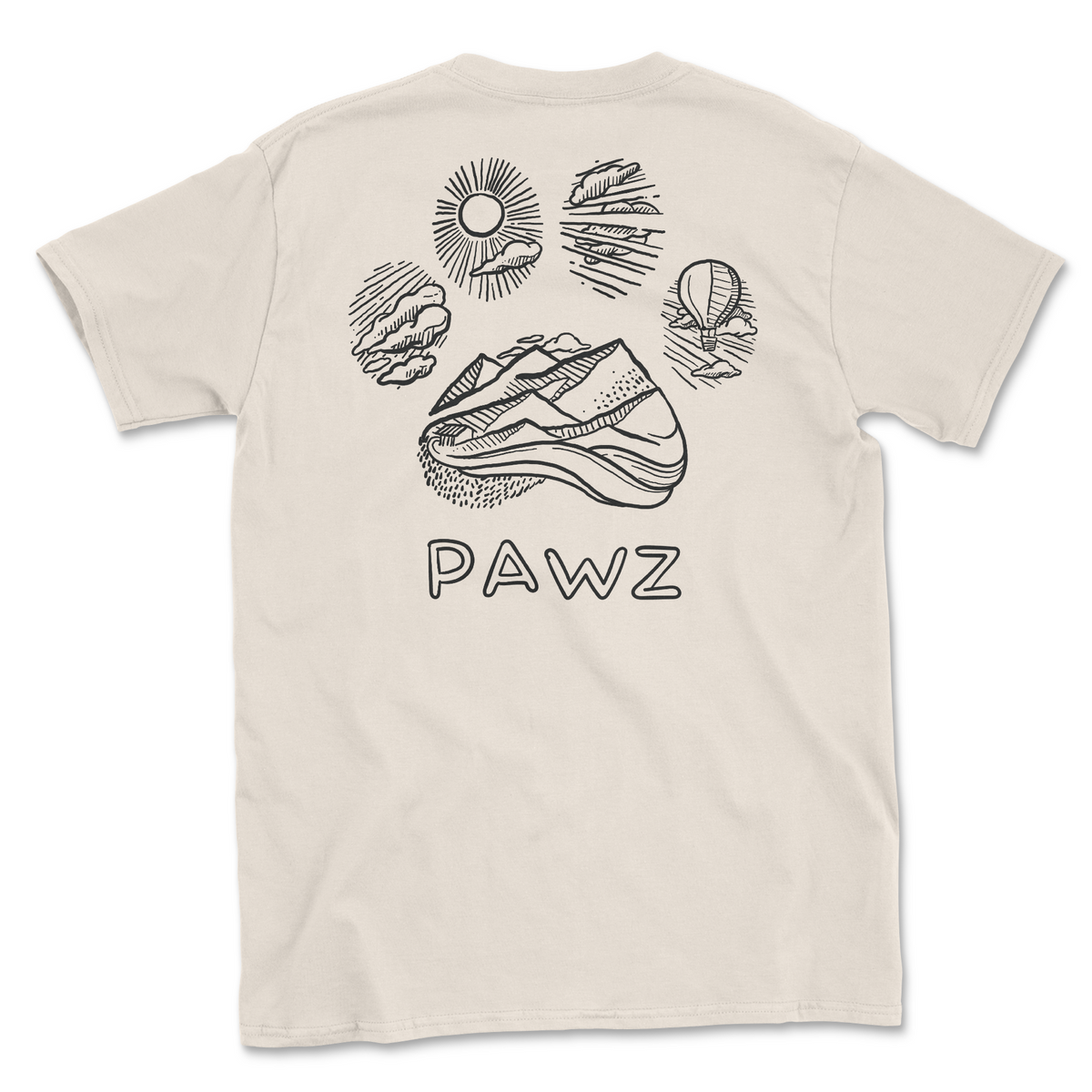 Outdoor Outline (Natural) (Adult Short Sleeve T-Shirt)