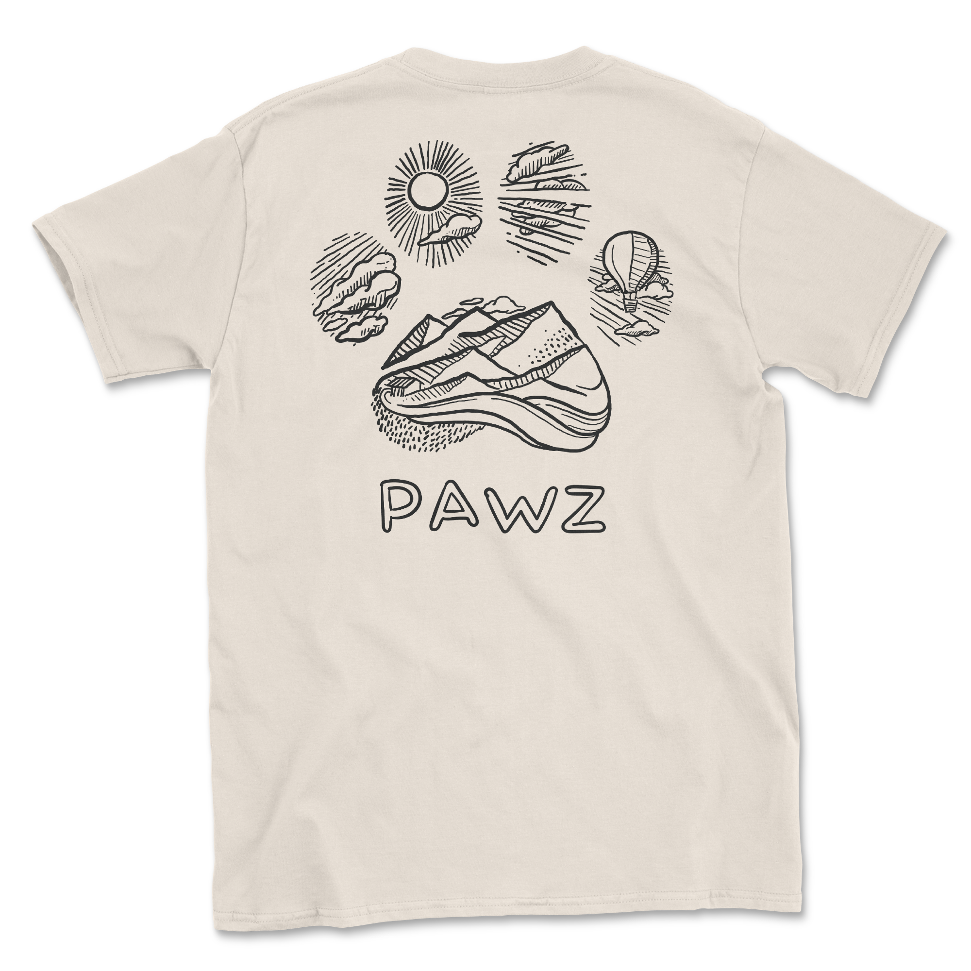 Outdoor Outline (Natural) (Adult Short Sleeve T-Shirt)