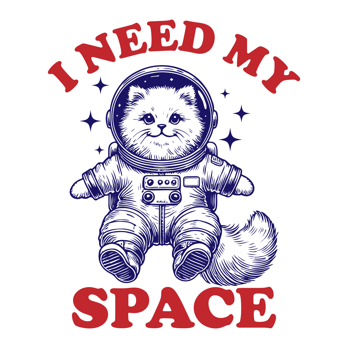 I Need My Space - Front Print (Adult Short Sleeve T-Shirt)